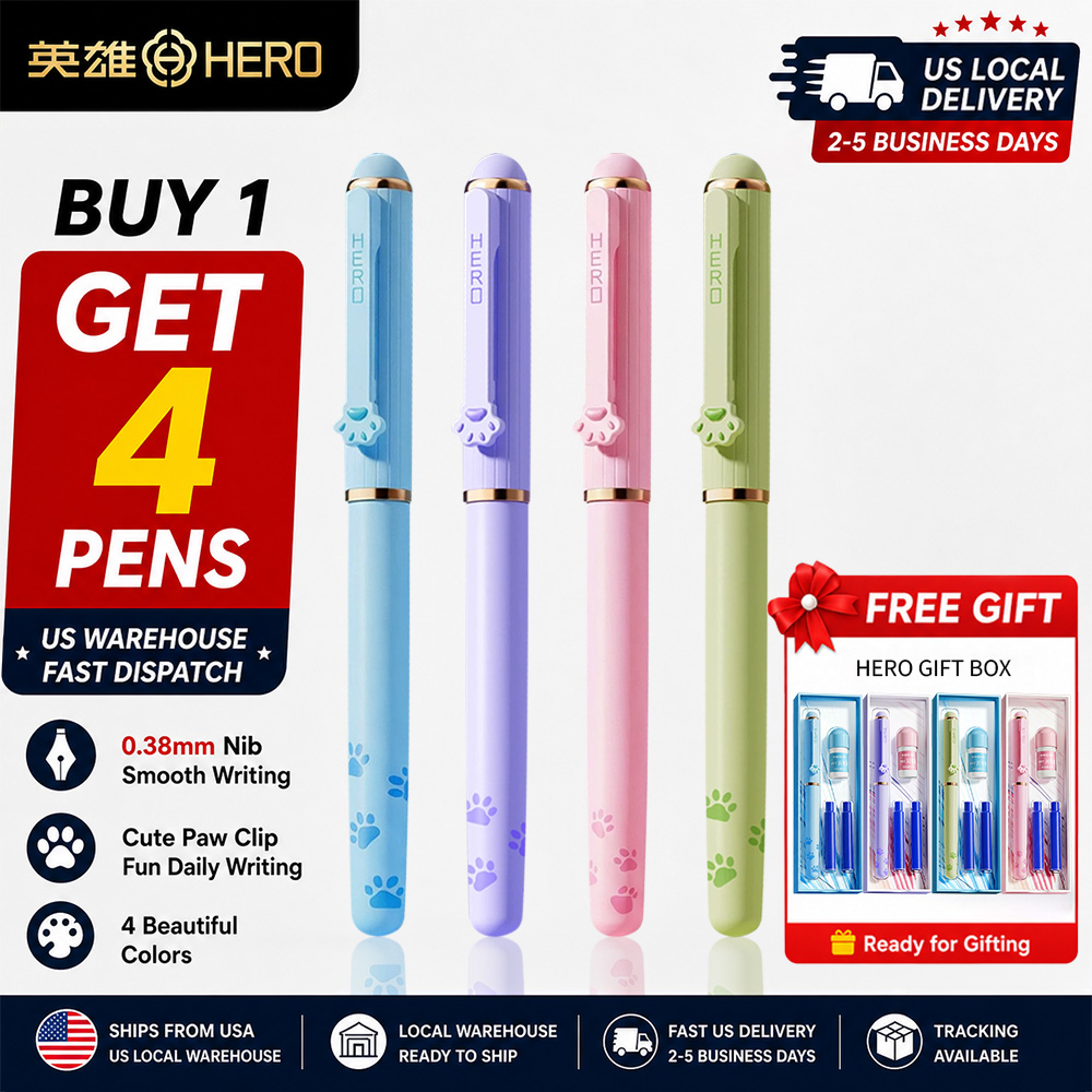 Stationery Warehouse - Перьевая ручка Hero 360M Cat Paw,