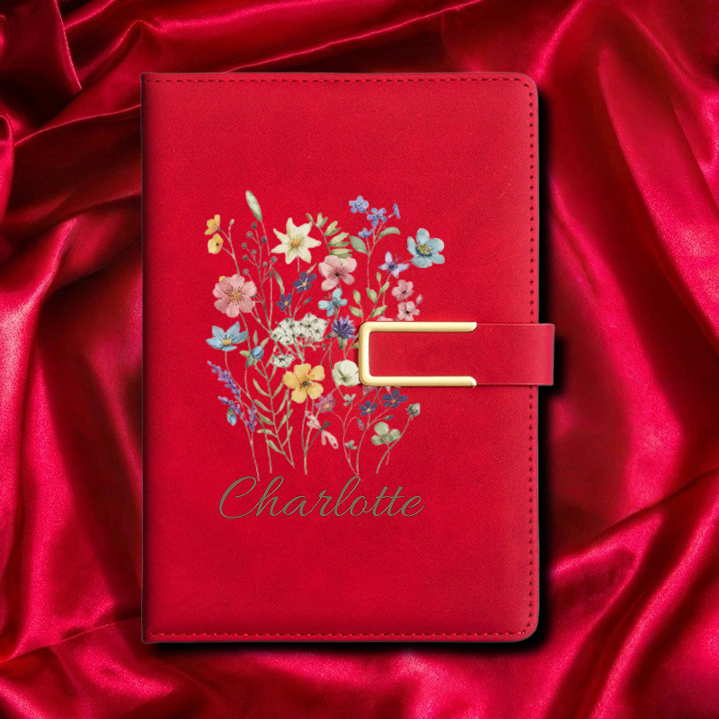 Блокнот A5 с цветочным моногра – обзор и цена Journal Leather Hardcover